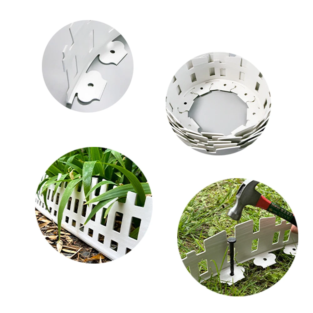 Plastic Garden Edging Border for Lawn Definition and Plant Separation with Stakes for Reliable Long Term Placement