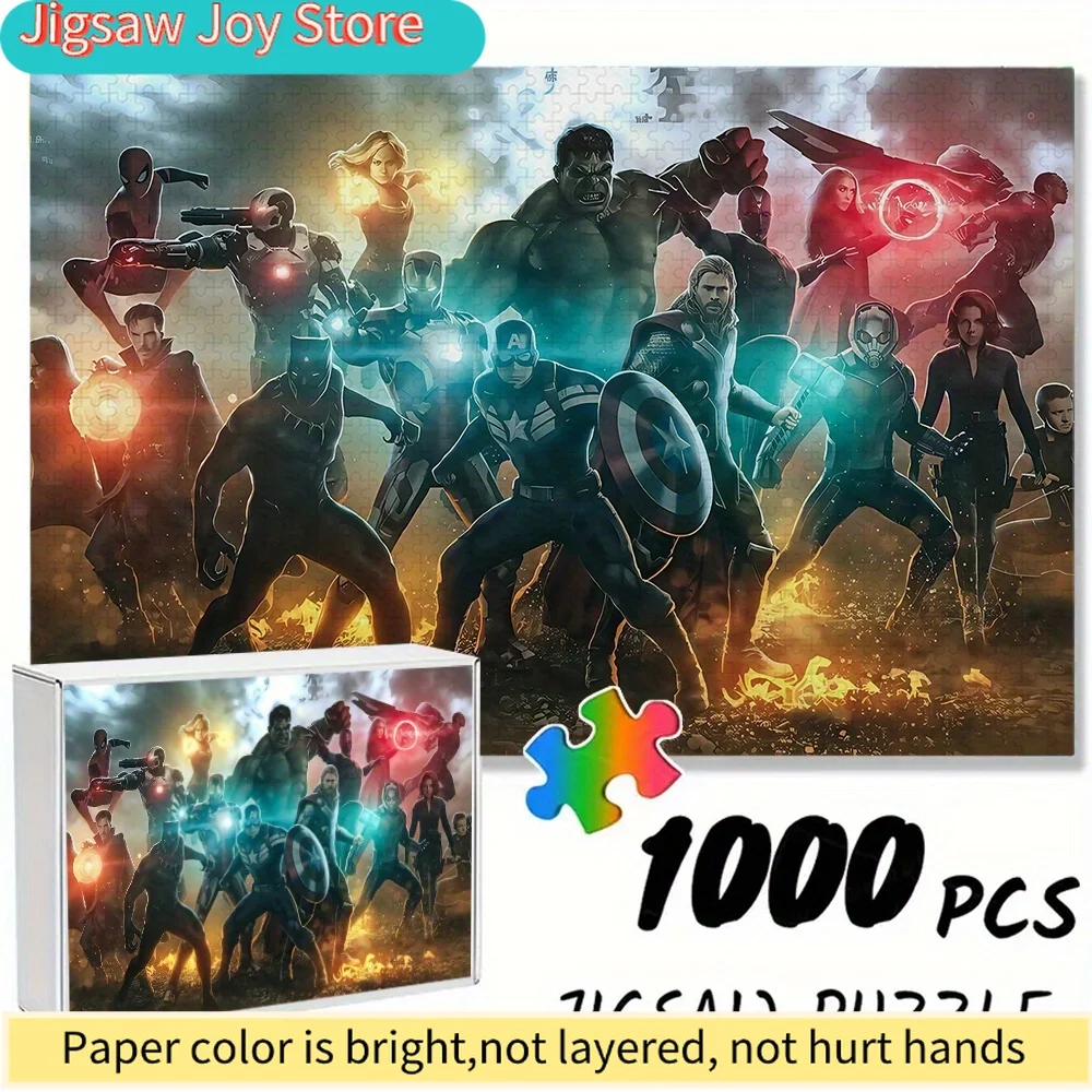 

of Marvel-Themed Seamless Puzzles - Cool Light And Shadow Patterns of Marvel Heroes in Battle Poses - Durable Thick Puzzles, a