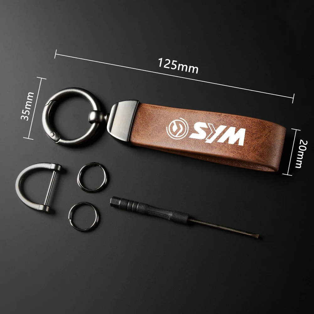 1PCS For SYM JOYMAX Z 125/250/300 MAXSYM Accessories High-Grade leather Motorcycle Keychain Holder Keyring
