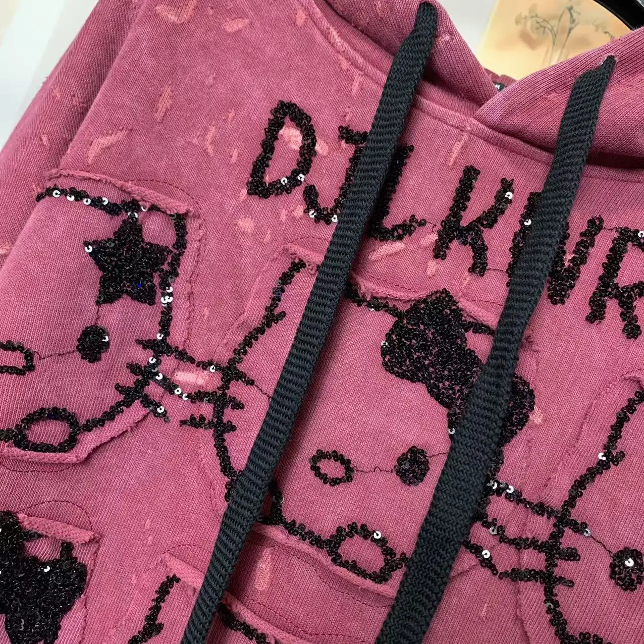 Fashion Brand Autumn Heavy Industry Cartoon Cute Sweet Oversized Loose Jacket Fashion Hooded Sweatshirt Top For Women's Hoodies