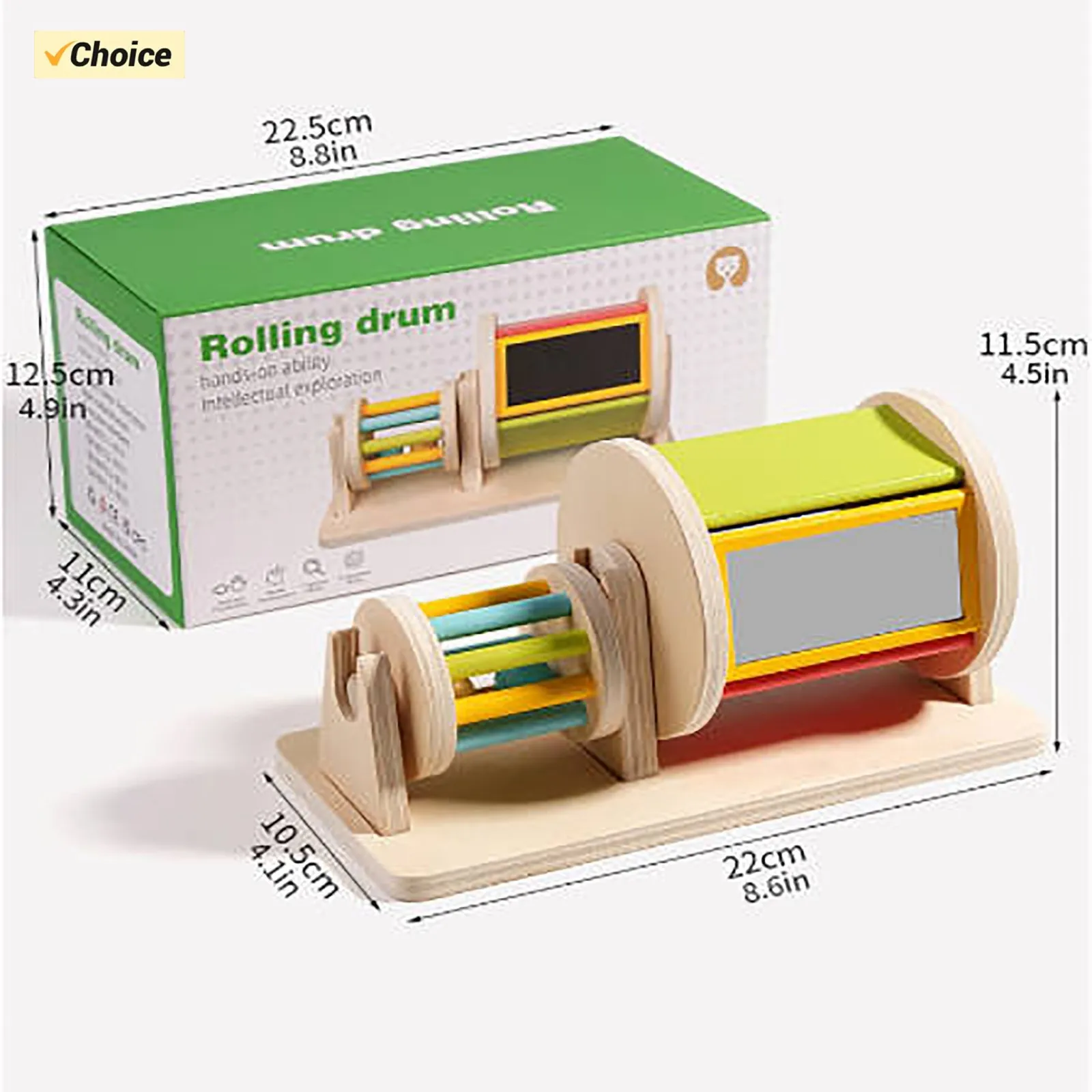 

New Rotating Toy Drum Educational Toy With Roller Rolling Textile Drum For 2 Years Old Rotating Drum Baby Toy Baby Wooden Toy
