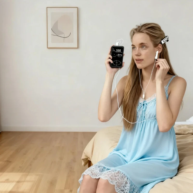 At Home CES Cranial Stimulation Device, Relieves Sleeplessness and Tension Headaches, Lightweight Portable Sleep Helper