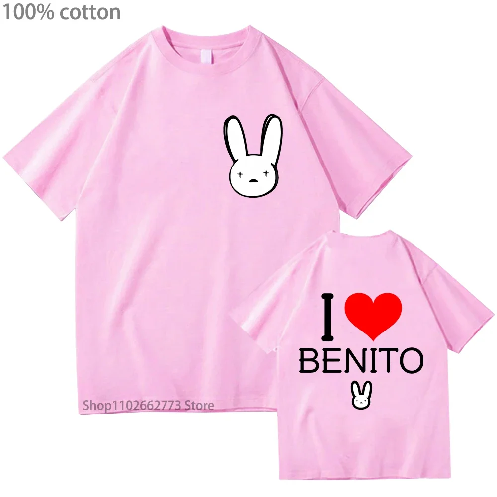 سيئة الأرنب قميص أنا أحب بينيتو تي شيرت UN VERANO SIN TI تي شيرت الرجال الهيب هوب تي شيرت 100% القطن الشارع الشهير المرأة الصيف التي شيرت