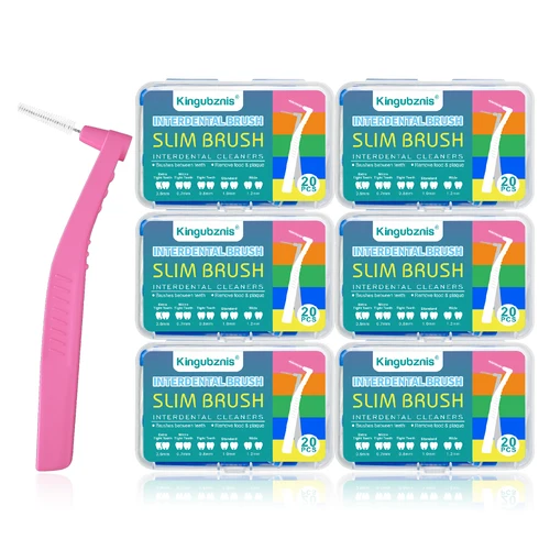 Kingubznis 120 Uds cepillo Interdental para ortodoncia Dental limpieza entre herramientas de limpieza de dientes microcepillos suaves