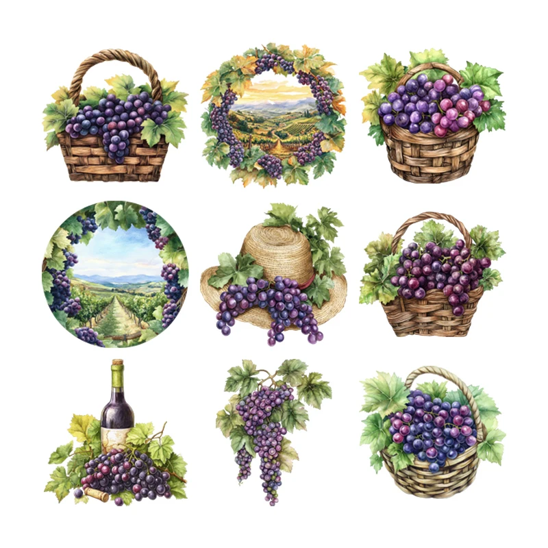 Grapes wine and grapes vineyard Iron On Patch dtf transfers ready to press Heat Transfer Printing On Clothes Iron on transfer