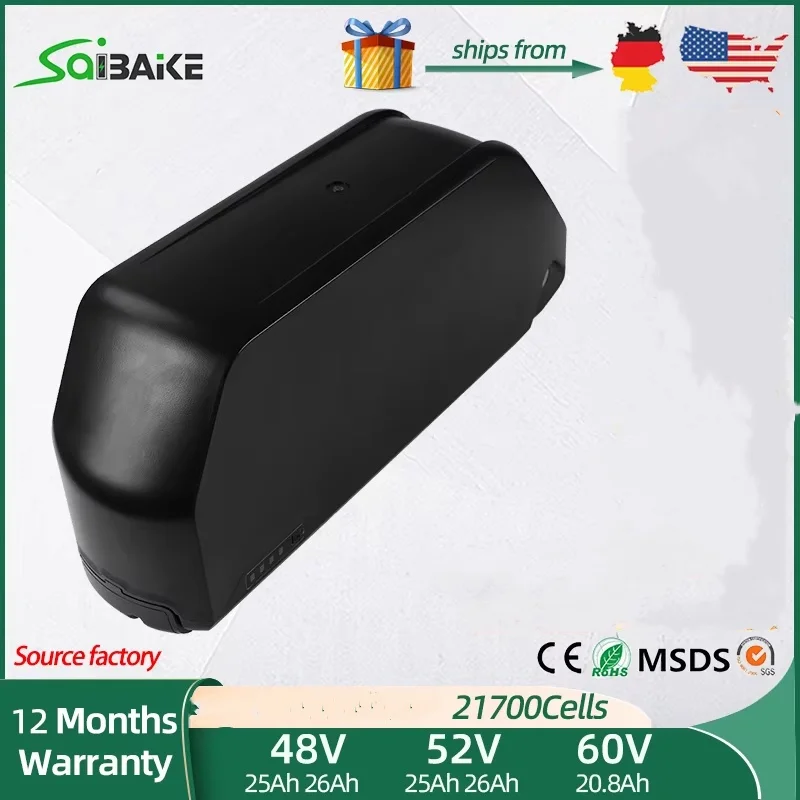 

Sam-sung Polly 48V 25AH Ebike Battery Downtube 52V 25AH Electric Battery 40A BMS Original 21700 Lithium lon Battery 250W-1800W