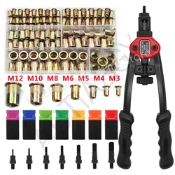 90/220/300PCS M3 M4 M5 M6 M8 M10 M12 Zinc Plated Carbon Steel Rivet Nuts Flat Head Knurled Nuts Insert Nutsert Nut Rivet Nut