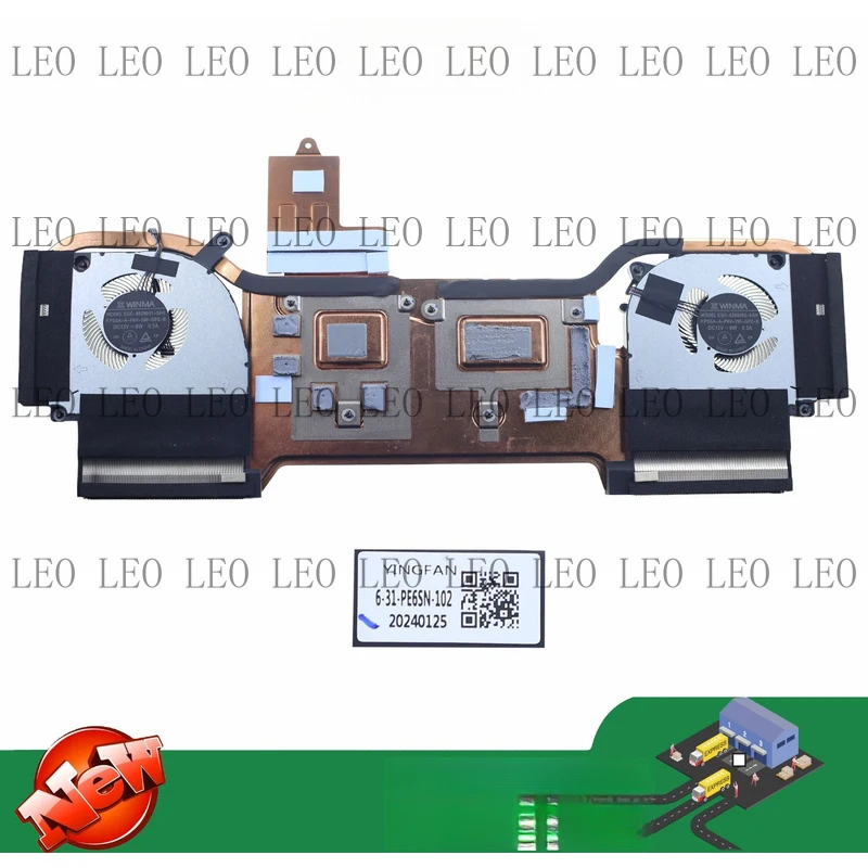 SS Laptop CPU Heat Sink Fan 6-31-PE6SN-102 EGC-85090S1-0A H EGC-82090S2-0A H DC12V
