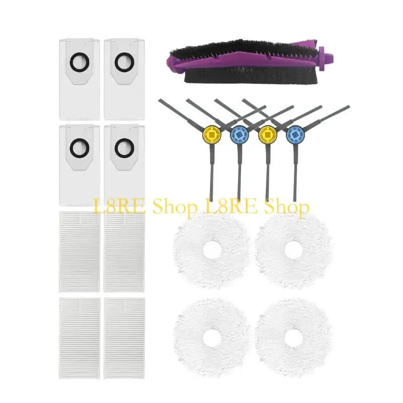 

L8RE Main Brush Vacuum Cleaner Mop Cloth Filter Side Brush Dust Bag Replacement Part Sweeping Robot Accessories for Sweeper