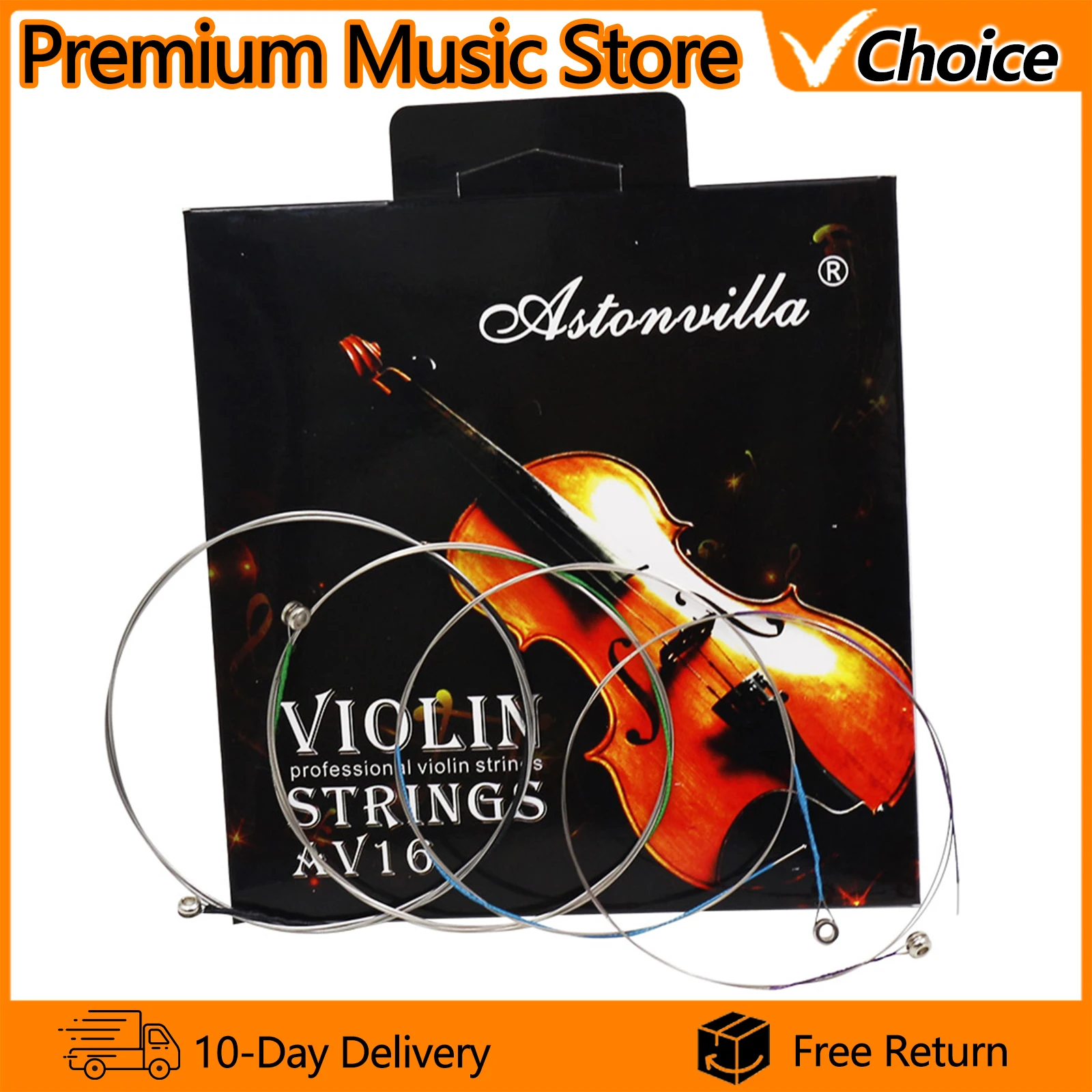 

V68 Violin Strings (E-A-D-G) Professional Multiple Colors Nickel Silver Wound for 4/4 3/4 1/2 1/4 Violin Musical Accessories