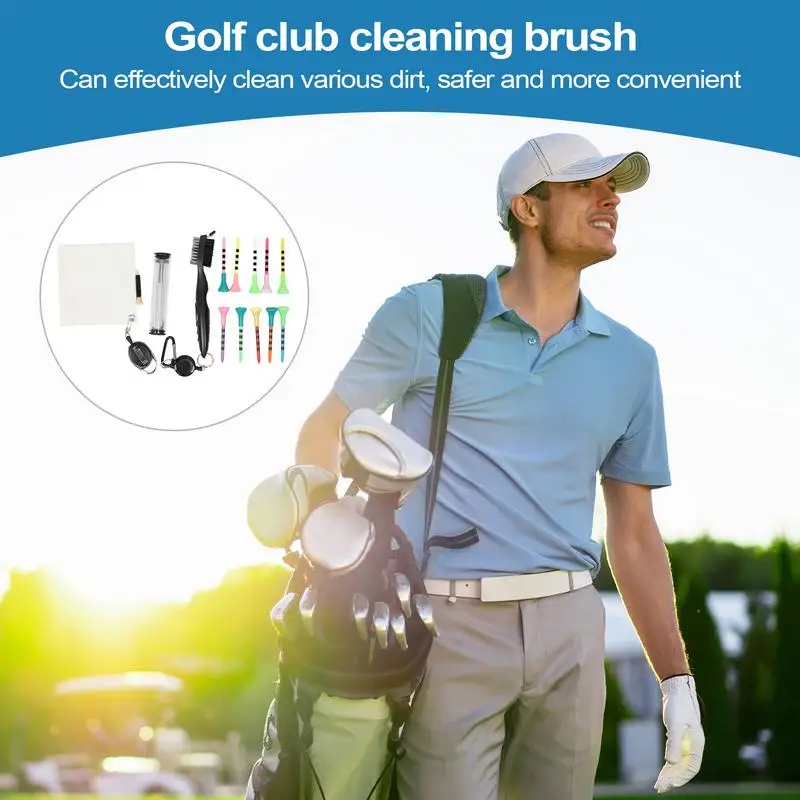 

Golf Club Cleaning Brush Golf Club Brushes And Groove Cleaner Comfortable Grip Field Accessories Microfiber Towel With