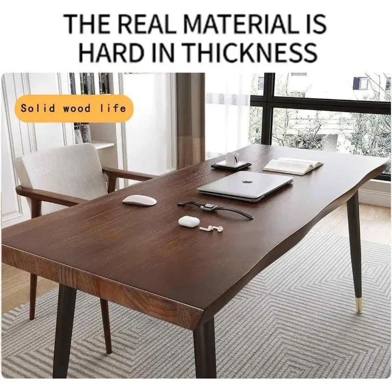 Estilo Simples Moderno Mesa De Pé, Mesa De Estudo Do Computador, Frame De Metal Preto, Pranchas De Madeira Maciça para Home Office e Quarto