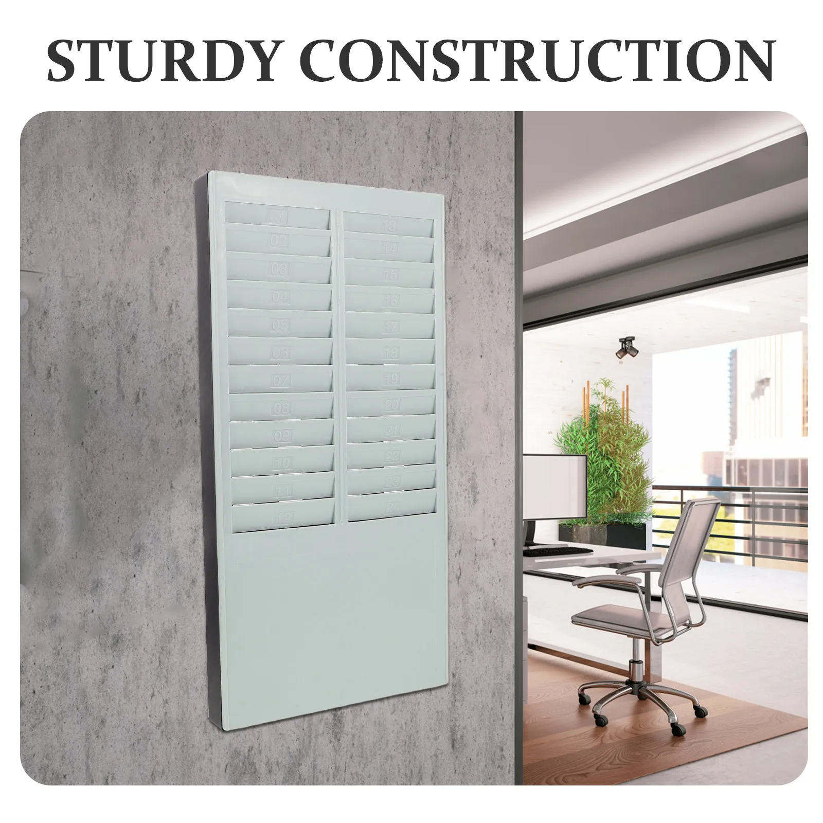 Plastic Time Card Holder Wall Mounted Multi Pocket Organizer Attendance Cards Rack Office Warehouse Storage Display Stand