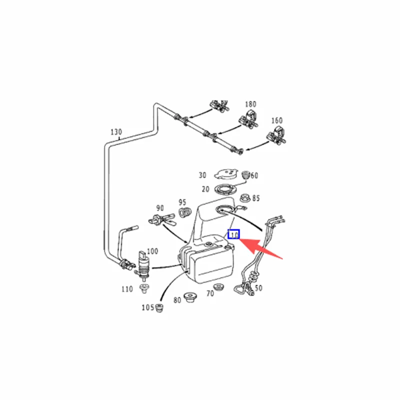 A2208690020 2208690020 Scheibenwaschflüssigkeit Reservoir Tank für Mercedes-Benz W220 S320 S350 S400 S500 S600 Auto zubehör – Detail 1