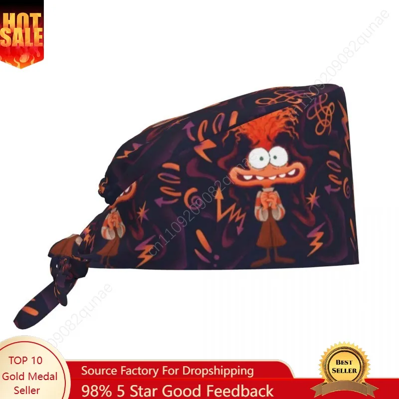 

Custom Inside Out Cleaning Working Cap Comfortable Unisex I'm Fine Anxiety Scrub Cap Surgicals Hat Nurse Scrubs Hat Nurse