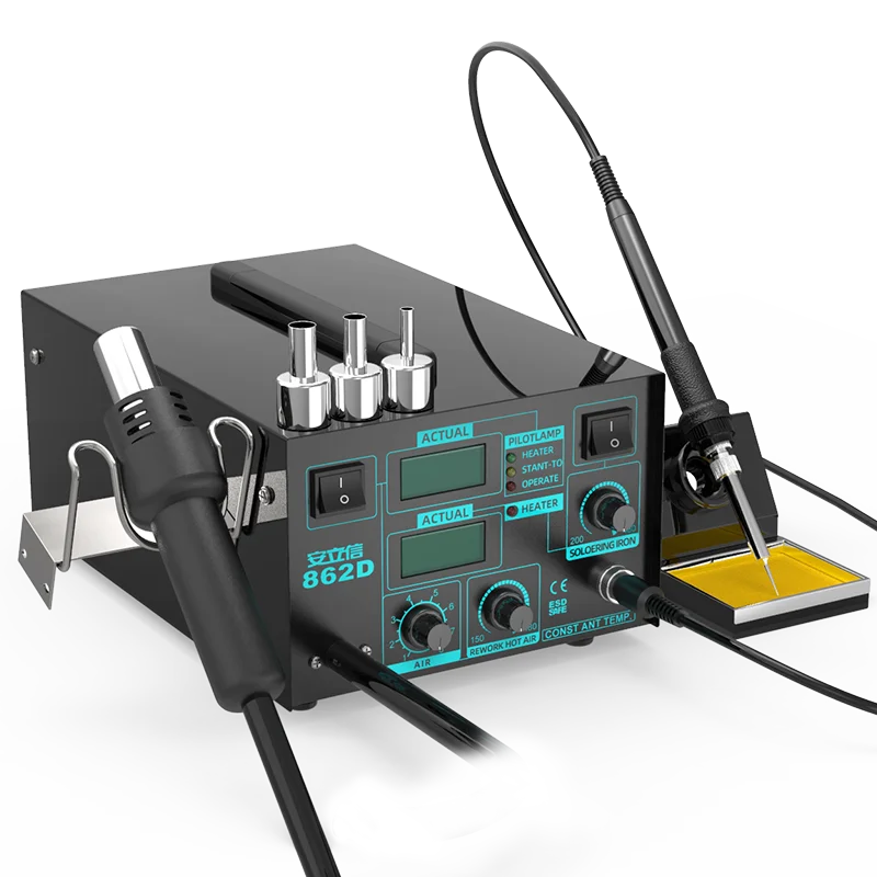 yyhcAnricsson 862D dual digital hot air gun dismantling and welding table 2-in-1 temperature regulation 936 electric soldering i