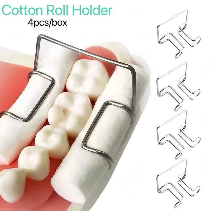 Dental Cotton Roll Holder Clips Stainless Steel Autoclavable Steady Grip for Dental Isolation Instruments Supplies Cotton Holder