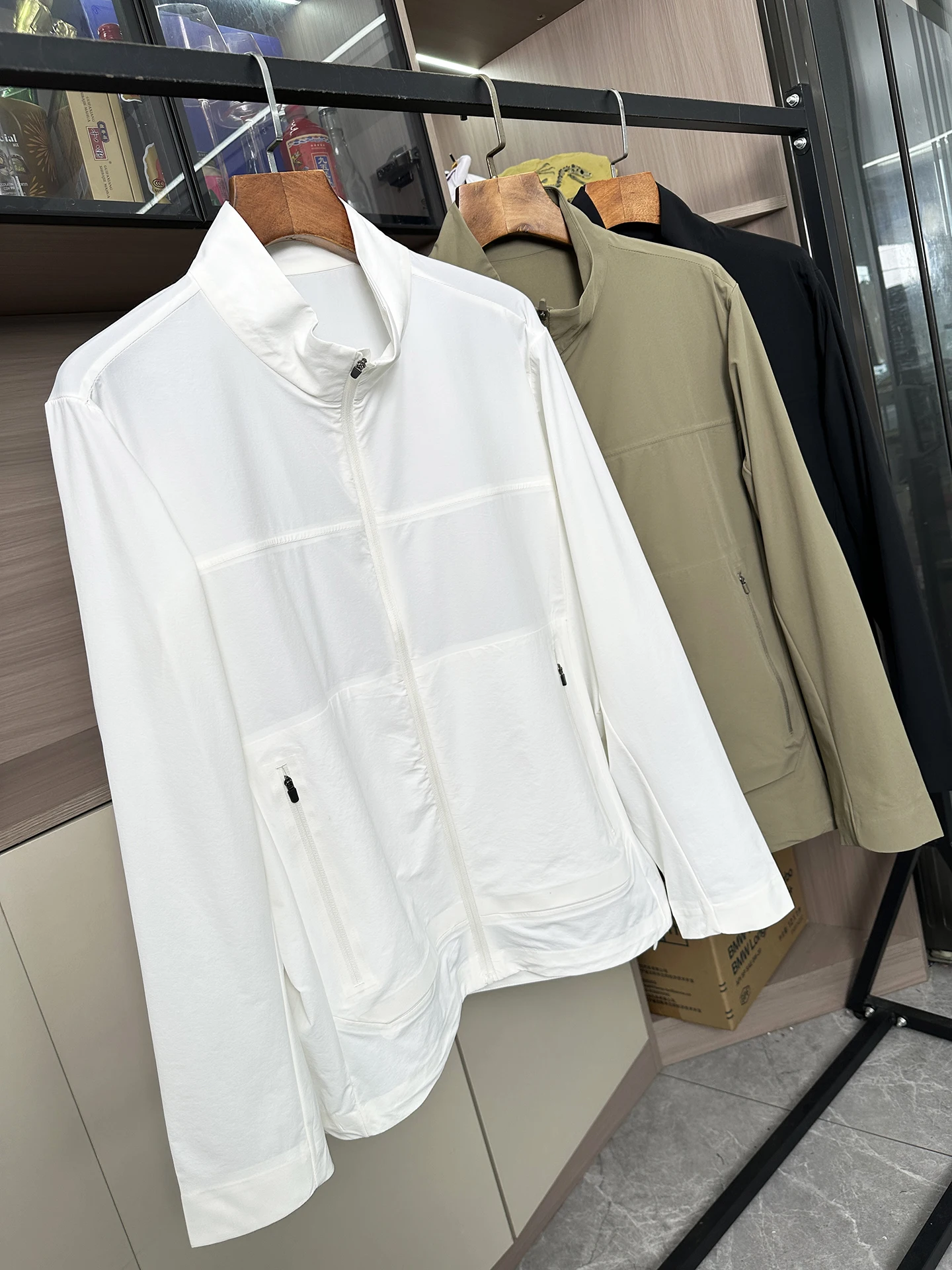 Cooling Technology Light Weight Spring Summer Men's Outdoor Ice Silk Quick Dry Stand Collar Jacket Coat Breathable Comfortable