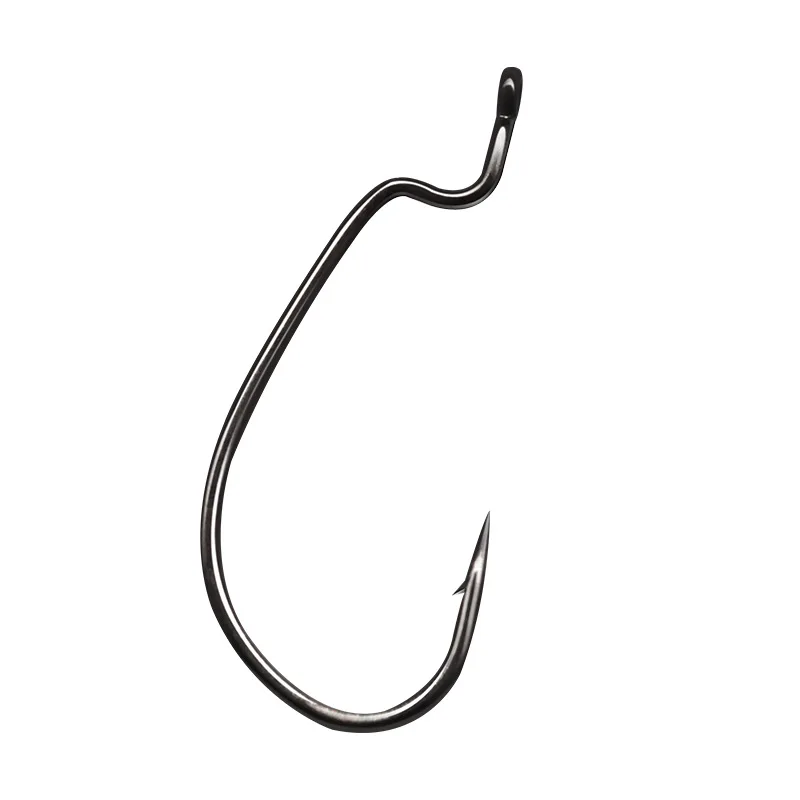 10 Stück Mikro-Messinghaken mit geradem Schaft, kleine breit gebogene Haken mit geradem Schaft, Texas Rig Haken, Reverse-Rig Weichköderhaken – Detail 7