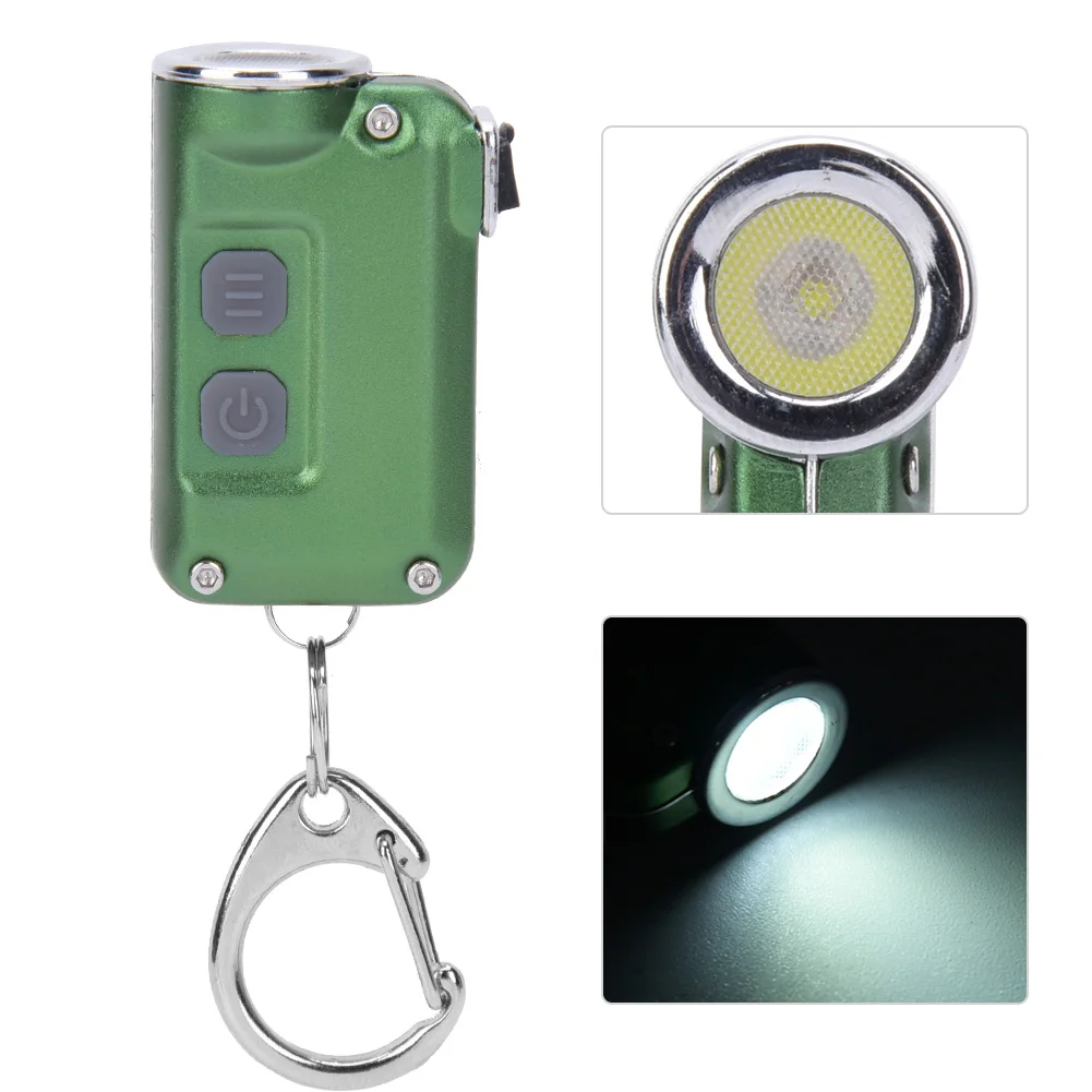 Mini LED Keychain Flashlight Double Switch 4 Lighting Levels Outdoor Accessory