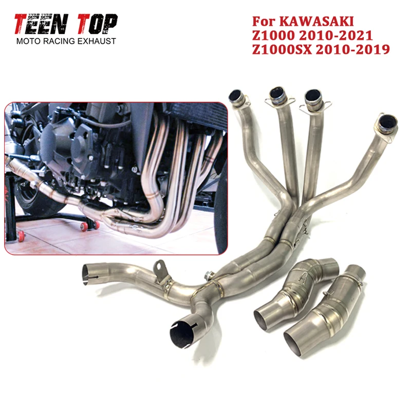 TitaniumAlloy Exhaust Header For Kawasaki Z1000SX Z1000 Exhaust Pipe Motorcycle Z1000SX Exhaust Front Link Pipe 51mm Escape Moto