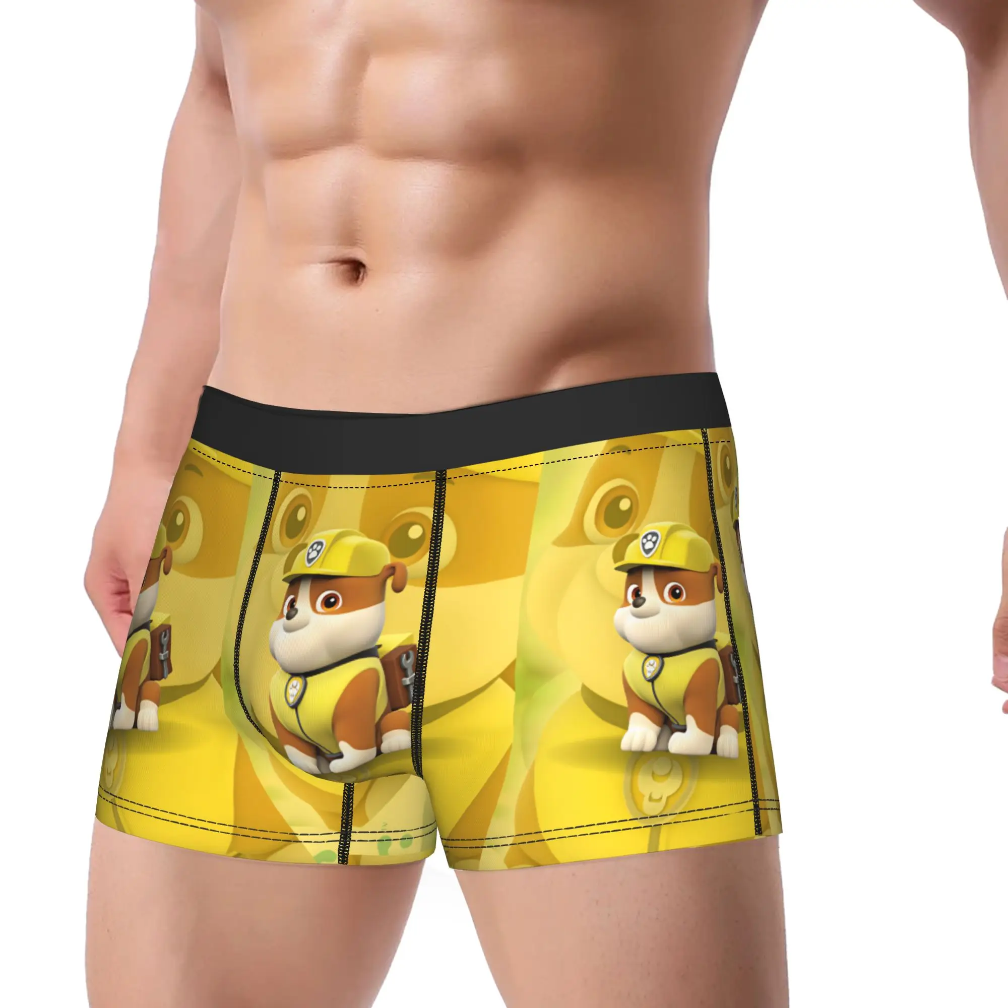 Paw Dogs Rubble Builder Puppy Portrait Underwear  Males Panties Custom DIY Sexy Soft Boxershorts Trenky Boxer Brief Big Size 2XL