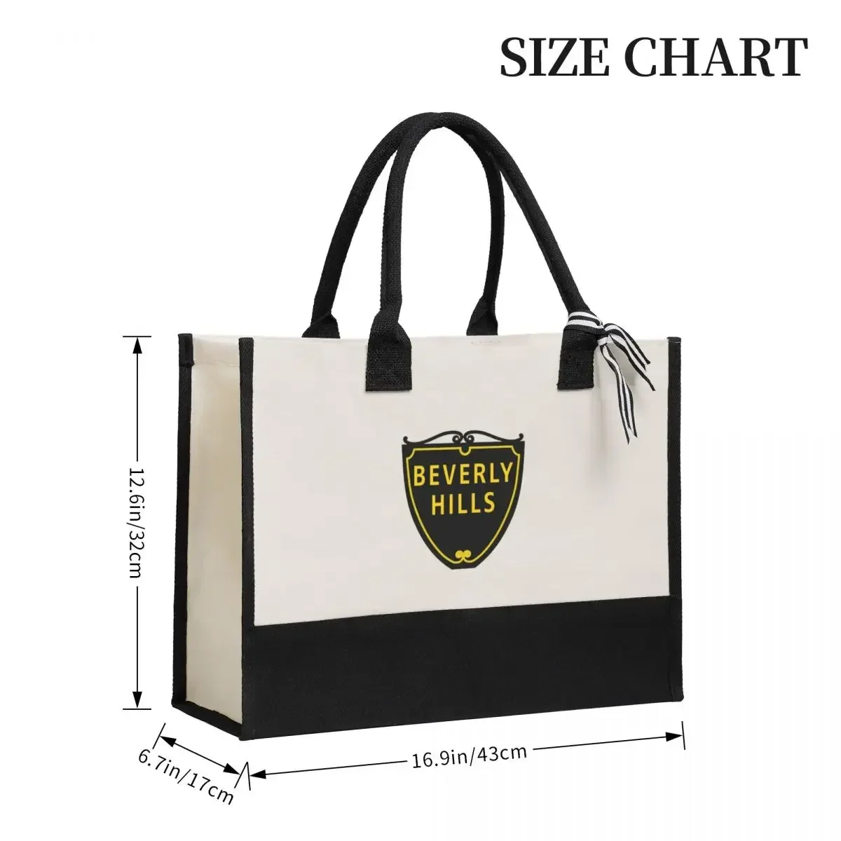 Canvas Gift Shopping Bag Beverly Hills Street Sign Canvas Large Capacity Bag Customizable Quality Gifts