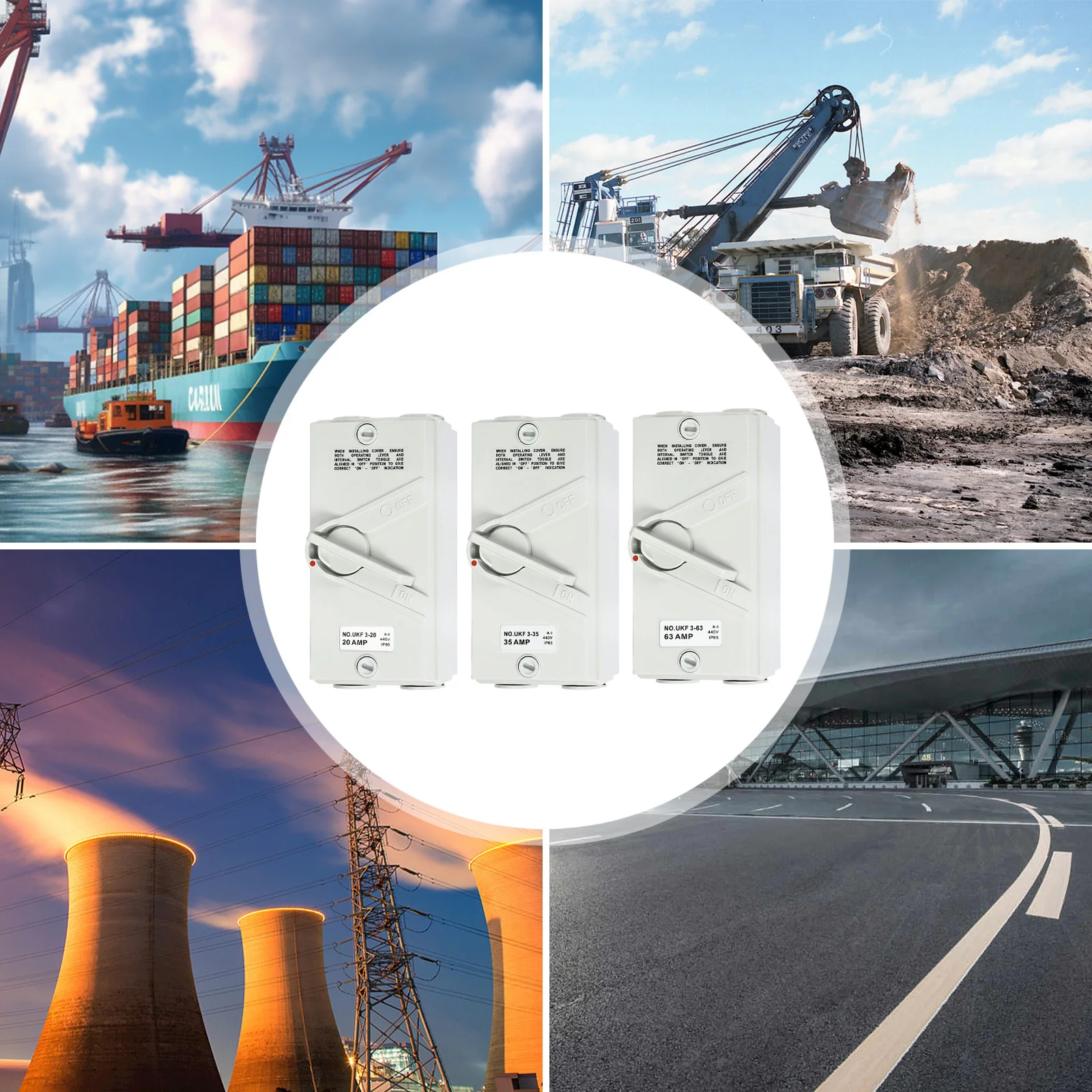 Saklar Isolasi PC, Saklar Isolasi Keamanan Tahan Air hingga IP65, Saklar Isolasi Keamanan 3 Kutub untuk Industri, Pertanian