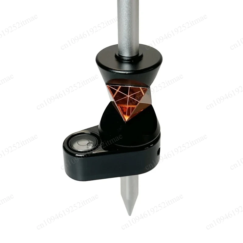 Mini 360 Degree Prism for Total Station, Survey Prism with 4 Poles, Level Bubble and Storage Bag