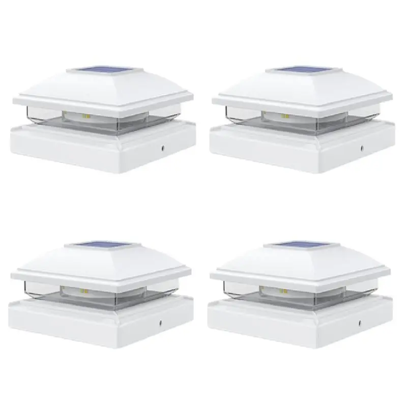 [ABFI!】 16 Leds Outdoor Solar Post Cap Lights Waterproof , 4 Pack Fence Deck Cap Light For Garden