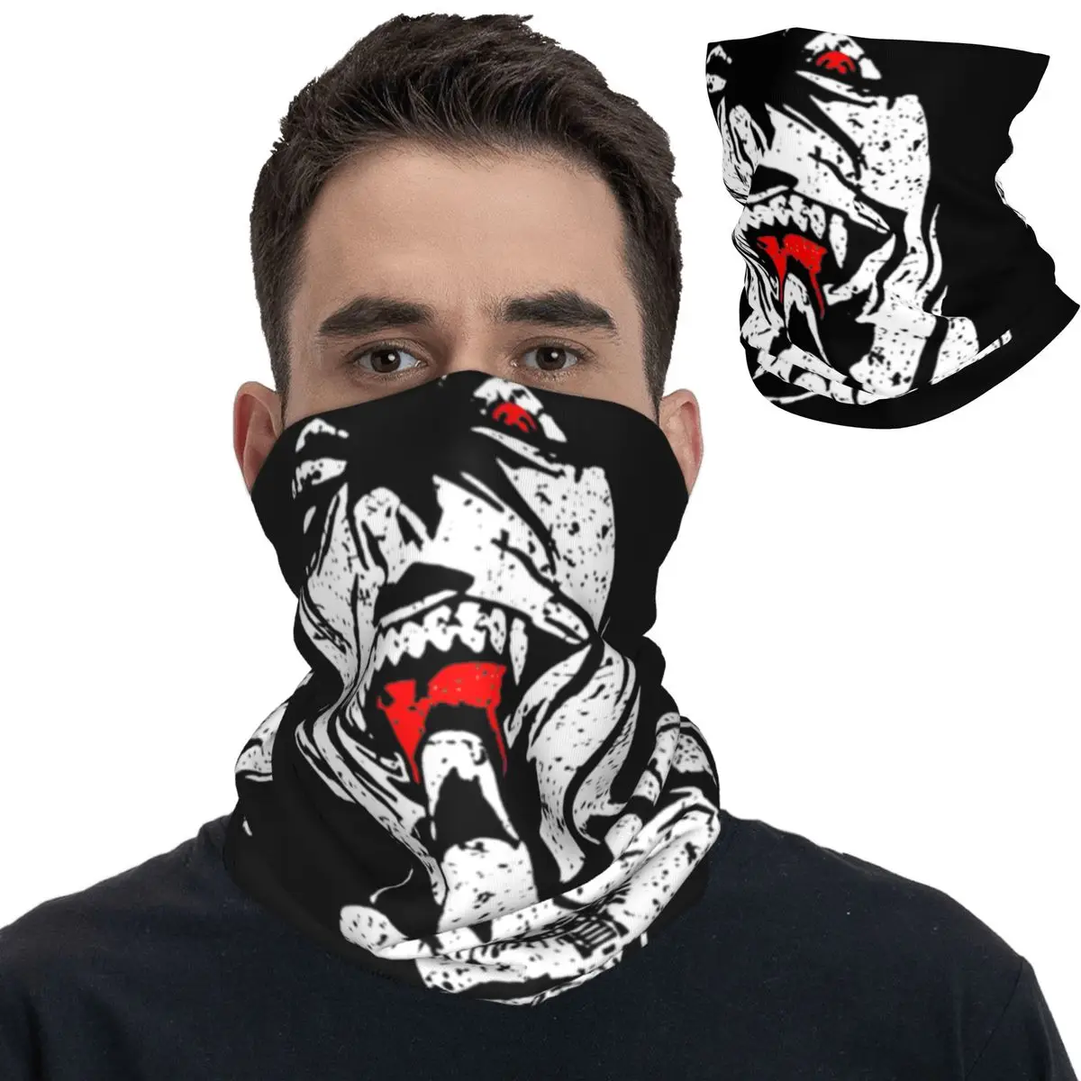 Alucard Hellsing Bandana Neck Cover Printed Anime Vampire Mask Scarf Multifunctional Balaclava Riding for Men Women Adult Winter