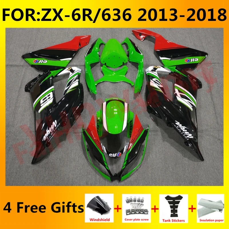 

Motorcycle Fairings Kit fit for Ninja ZX-6R 2013 2014 2015 2016 2017 2018 ZX6R zx 6r 636 bodywork fairing kits set green black