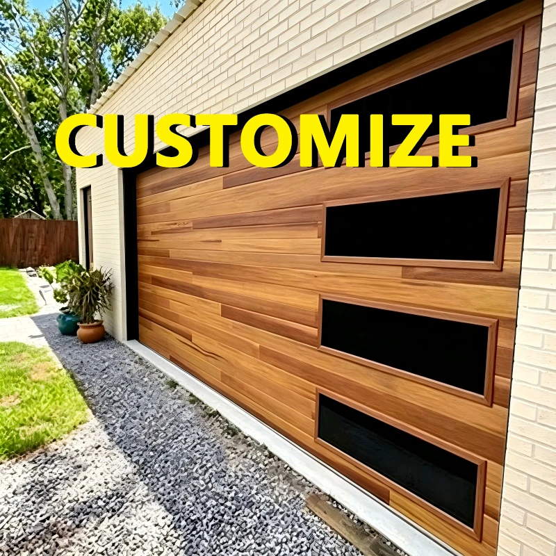 Any Size Custom Invisible Frameless Aluminum Garage Door Ultra Minimalist Look Remote Auto Lift Luxury Flat Entry Door