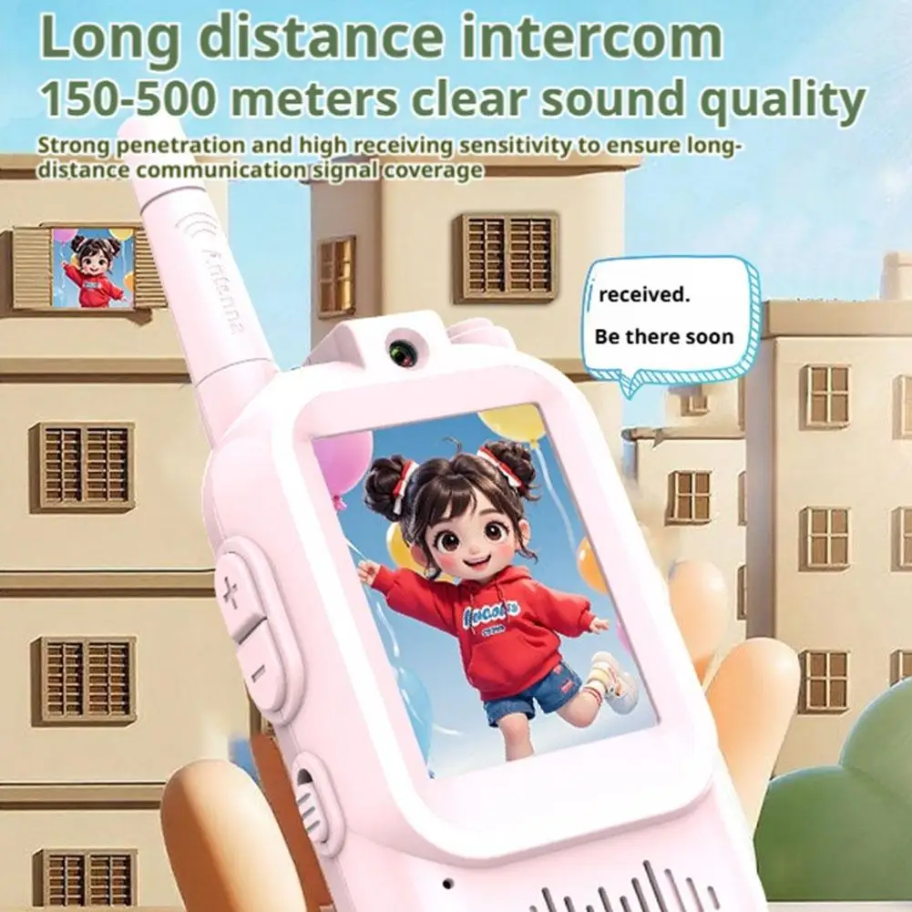 Hot! Kids Long Range Voice Communication for Home and Outdoor Use Rechargeable Video Intercom with Large 2 inch Screen