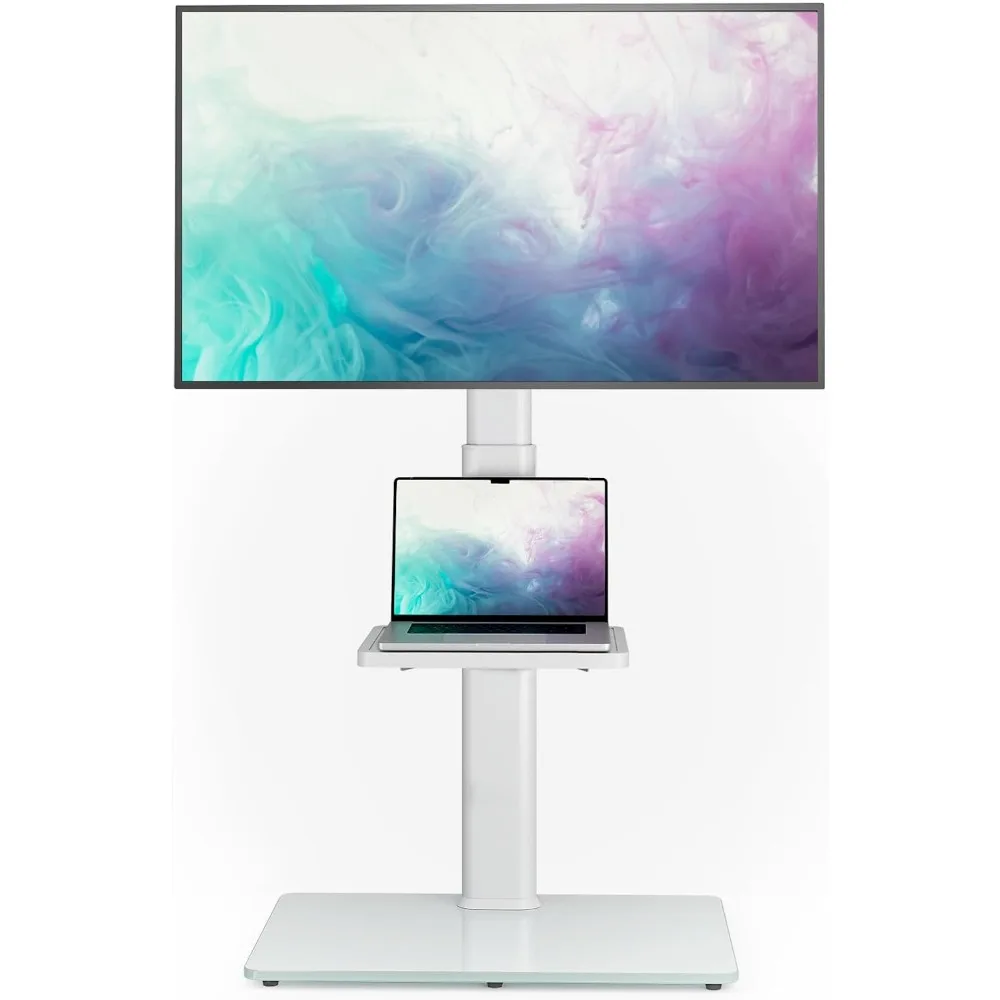 

Universal Floor TV Stand with Mount 70 Degree Swivel 9 Level Height Adjustable and Space Saving Design for Most 27 to 65 inch LC