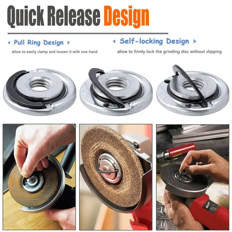 Quick Release Flange Nut M14 Thread Angle Grinder Flange Nut Power Chuck Pressing Plate For Diamond Cutting Disks