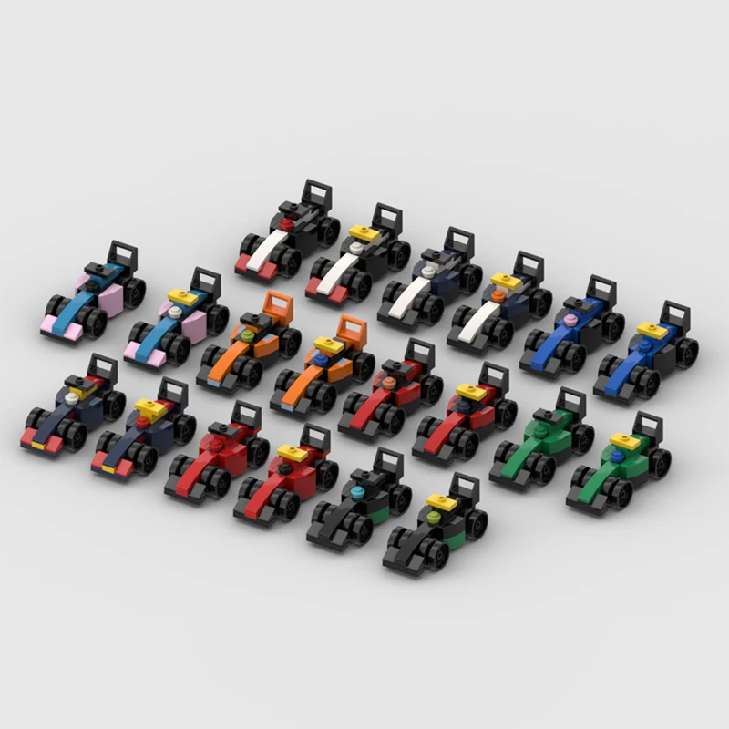 

MOC строительный блок автомобиль 142284 мини F1 гоночный автомобиль собранный набор игрушек подарок на день рождения для мальчика модель украшения