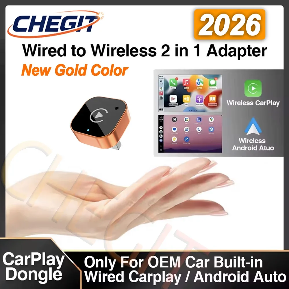 New Universal Wireless CarPlay Android Auto 2IN1 Wireless Adapter Smart Mini Box 5.8G WiFi Fast Connect Plug And Play