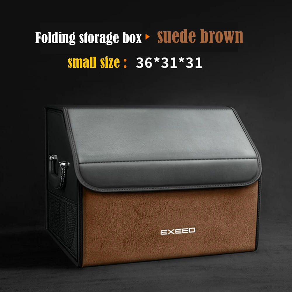 Car Trunk Organizer Box Multiuse Tools Storage Bag Stowing Suede Tidying Folding Box For Chery Exeed TX TXL Exeed RX Accessory