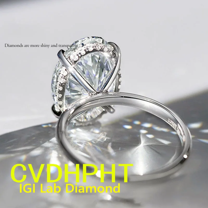 

Твердое золотое кольцо 18 карат, выращенное в лаборатории бриллиантовое кольцо овальной формы D VSDiamond обручальное кольцо Заводское обручальное кольцо