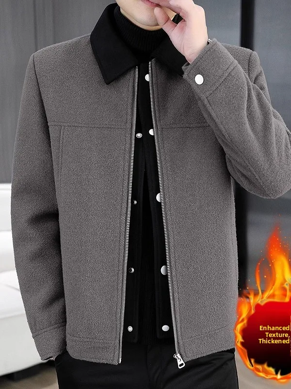 

Повседневная модная мужская утепленная куртка на флисовой подкладке с воротником-стойкой на молнии, осенне-зимняя новинка Bkt0585Bk