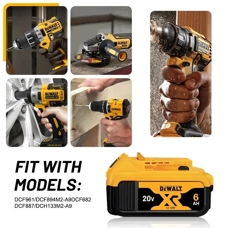 Originální Dewalt 20V 6A baterie pro elektrické nářadí Li-Ion 120W vysoký výkon 18650 - náhled 5