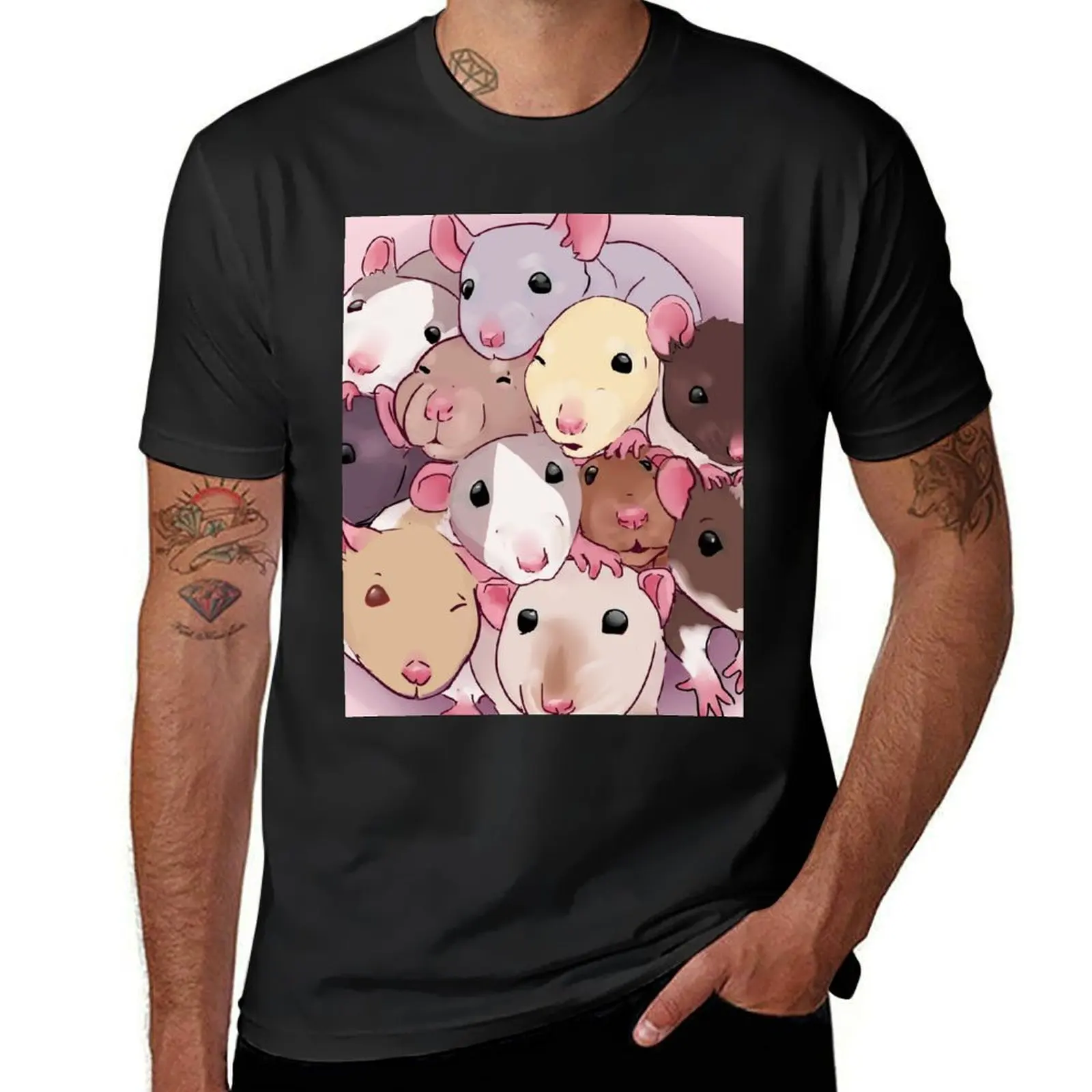 

Rat Pile T-Shirt anime clothes oversizeds summer tops cute tops mens t shirts pack