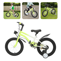 16 Inch Kids Bike Adjustable Children’s Bicycle W/ LED Light Training Wheels,Dual Brake for for 5-8 Years Old,Load 60kg,3 Color