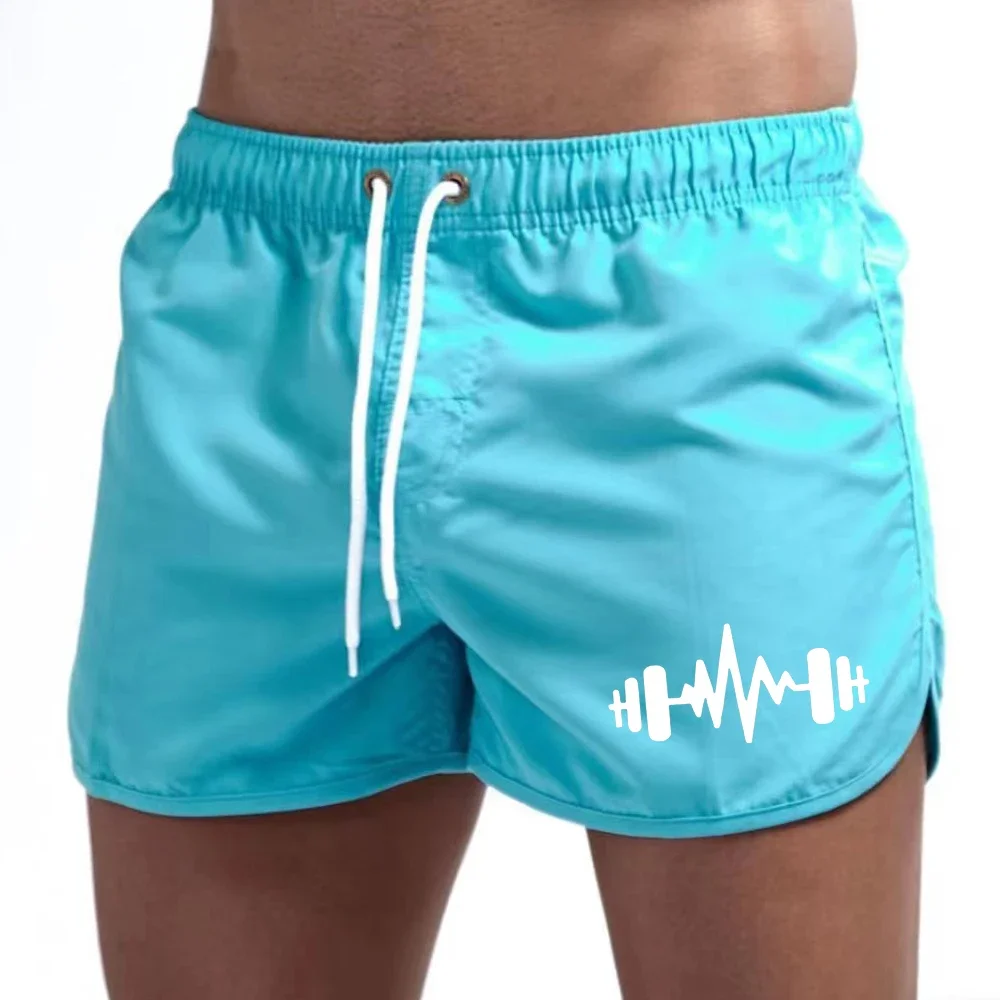 Short de plage décontracté à séchage rapide pour hommes, avec impression simple,short de planche de surf respirant etconfortable