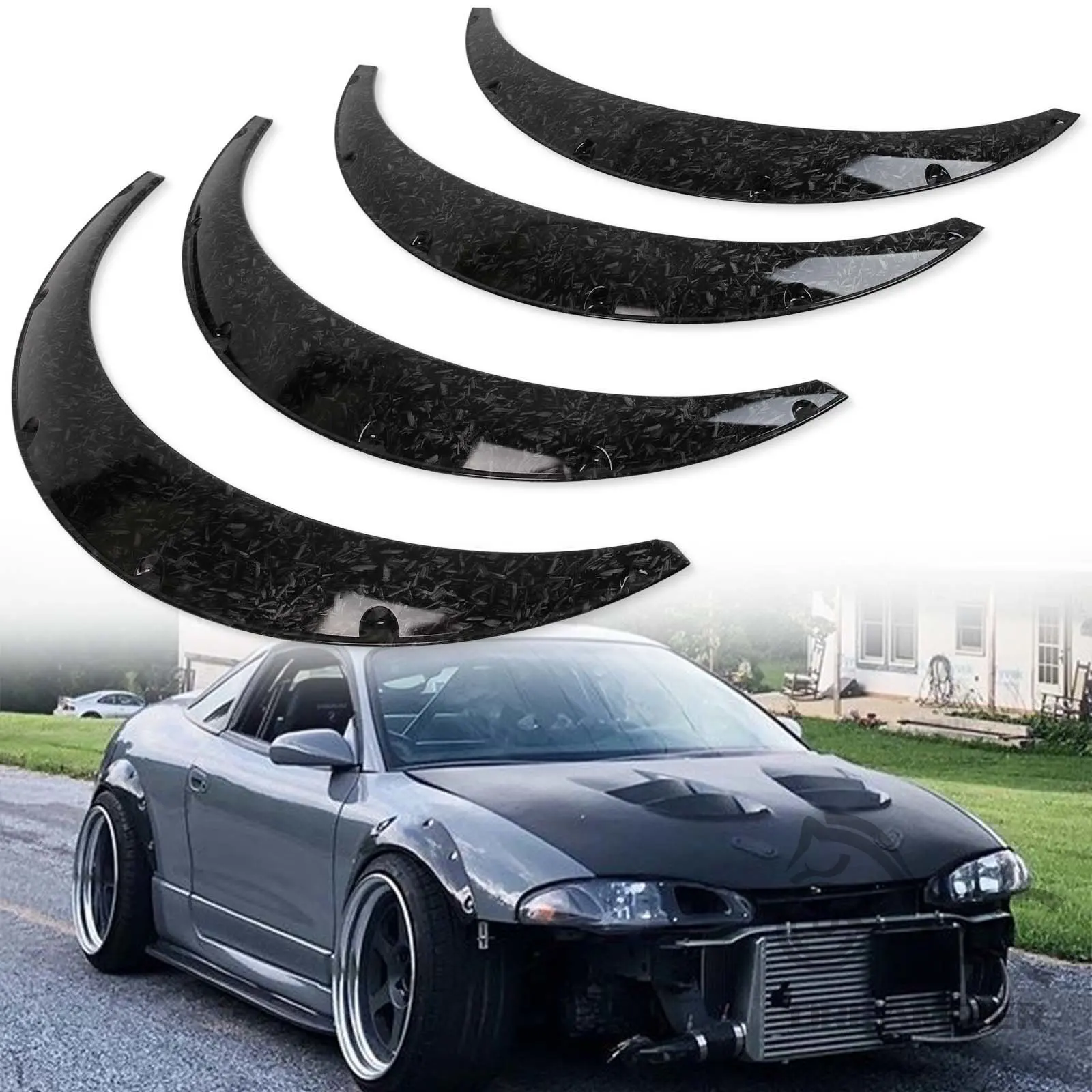 

4Pcs Wheel Arch Fender Flares Cover Trim Mudguards Protective Lip Anti-Scratch Strips Universal Car Accessories