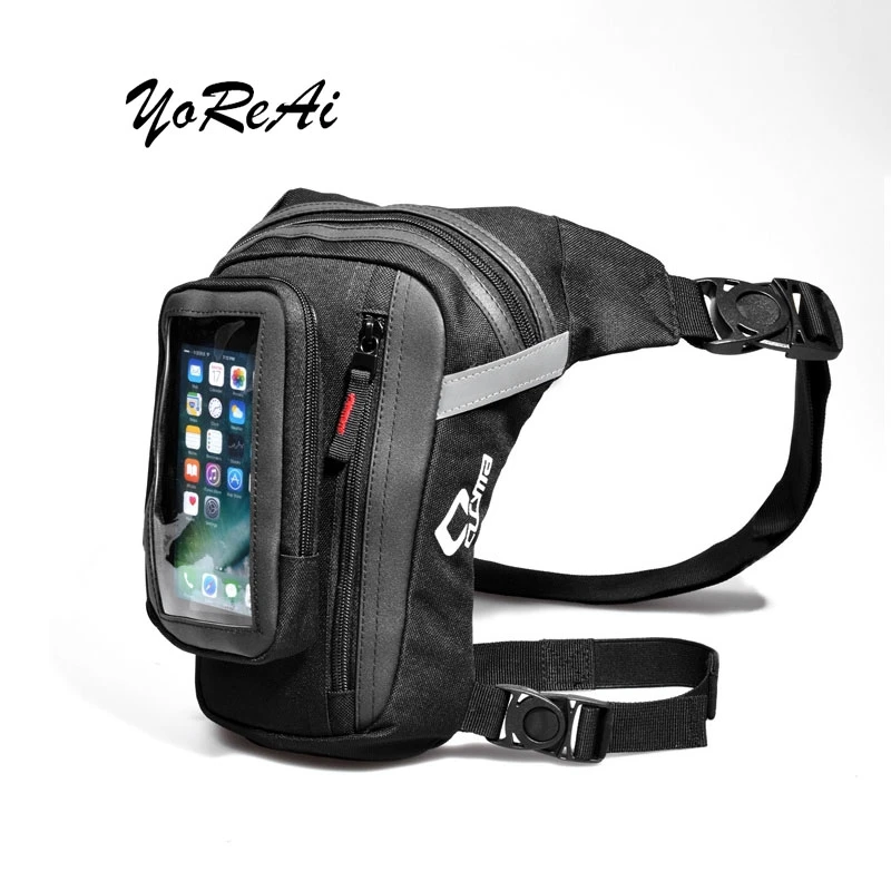 YoReAi Men's Oxford Drop Leg Bag Thigh Hip Bum Belt Leg Waist Bags Travel Riding Motorcycle Crossbody Mobile Phone Fanny Pack