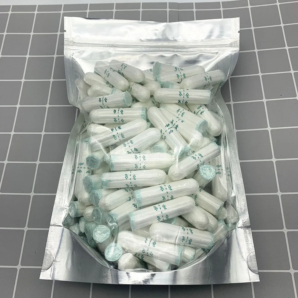 100Pcs Natural Viscose Menstrual Tampons Women Eco Friendly Comfortable Leakproof Sanitary Sliver for Active Lifestyle