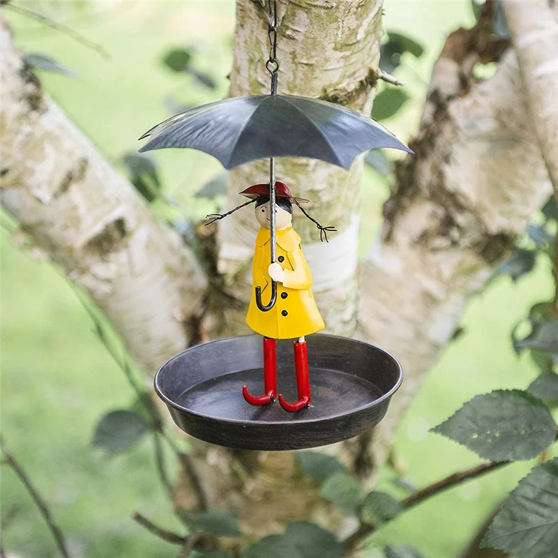 2025 Trend Girls Bird Feeder With Umbrella Bird Station For Wild Garden Birds Antique 1 PCS view 5