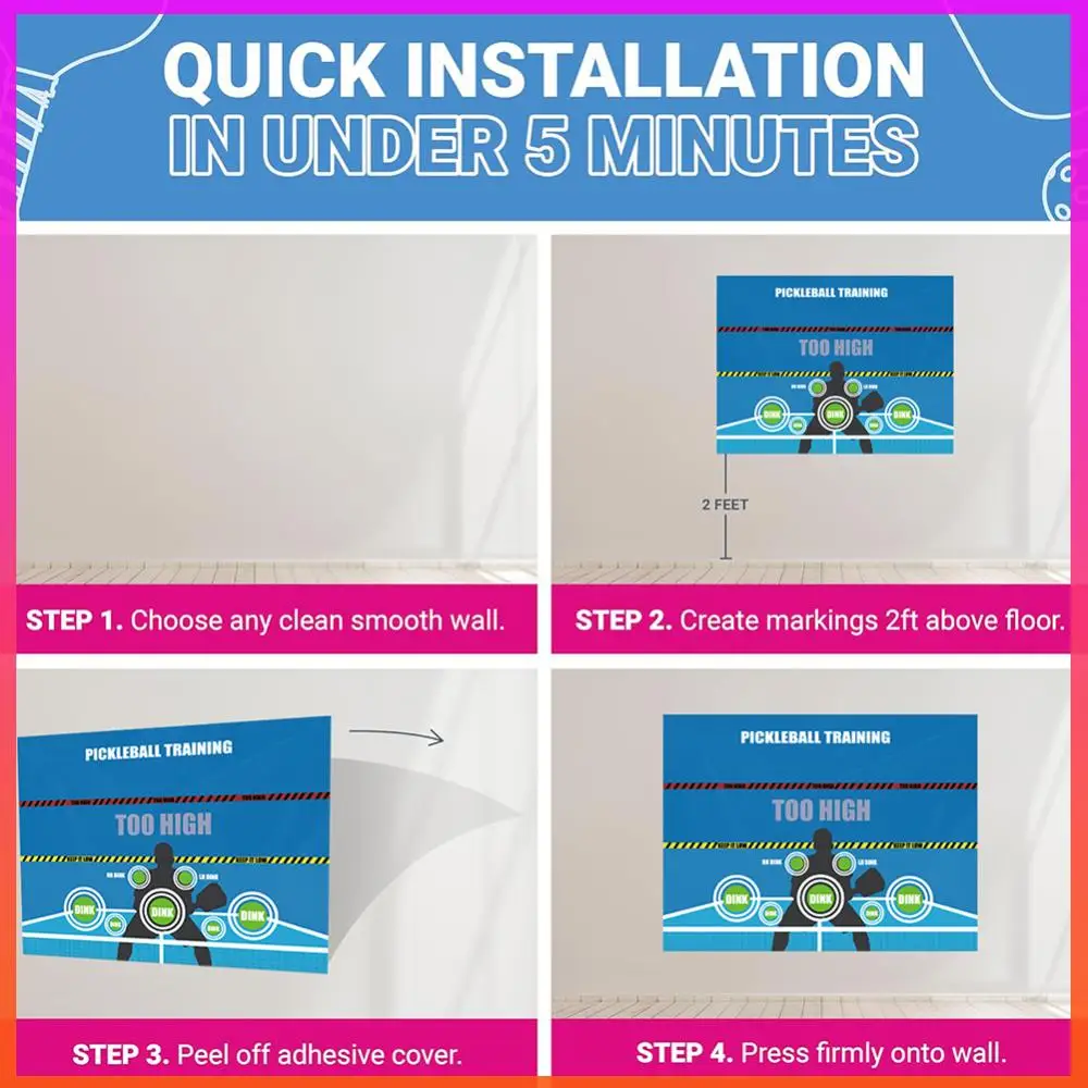 

Pickleball Practice Pads Pickleball Dink Pad Pickleball Training Poster Mat Transform Any Wall Into A Pickleball Court and Net